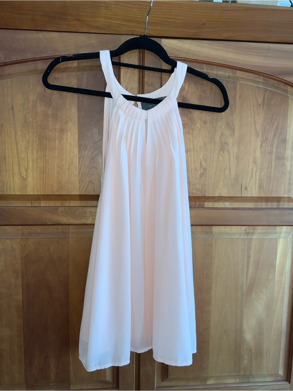 Sunday in Brooklyn, XL, Pale Peachy Chiffon front, Cotton back w/scarf. - Picture 3 of 9